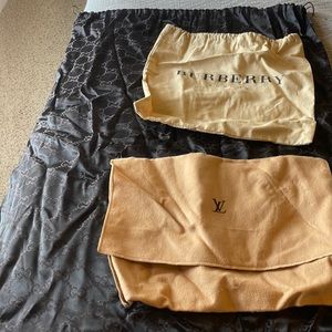 Gucci, Louis Vuitton, and Burberry Vintage Dust Bags